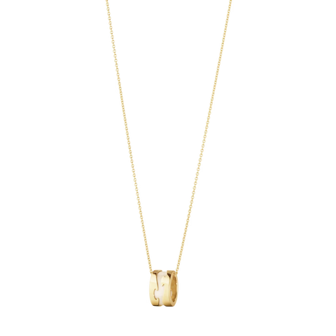 Georg Jensen Fusion 18ct Yellow Gold White HyCeram Pendant