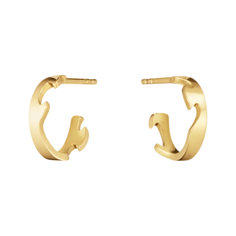 Georg Jensen Fusion 18ct Yellow Gold Small Hoop Earrings