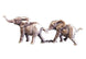 Art In Bronze Miniature Elephant Pair Figurine