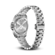 Silver Victorinox watch with a detailed metal band on a white background