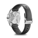 Victorinox watch with black band and silver case on a white background