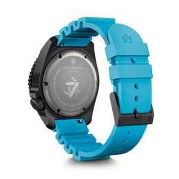 Victorinox watch with blue strap on a black background