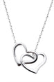 Sterling Silver Double Open Heart Necklace, N909.