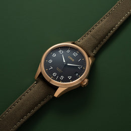 Oris Big Crown ProPilot Big Date Bronze Watch with black dial, textile strap
