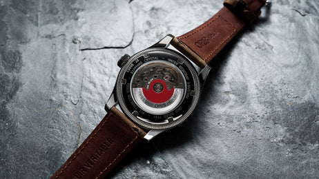 Oris Big Crown Pointer Date Watch with blue dial, leather strap, steel case