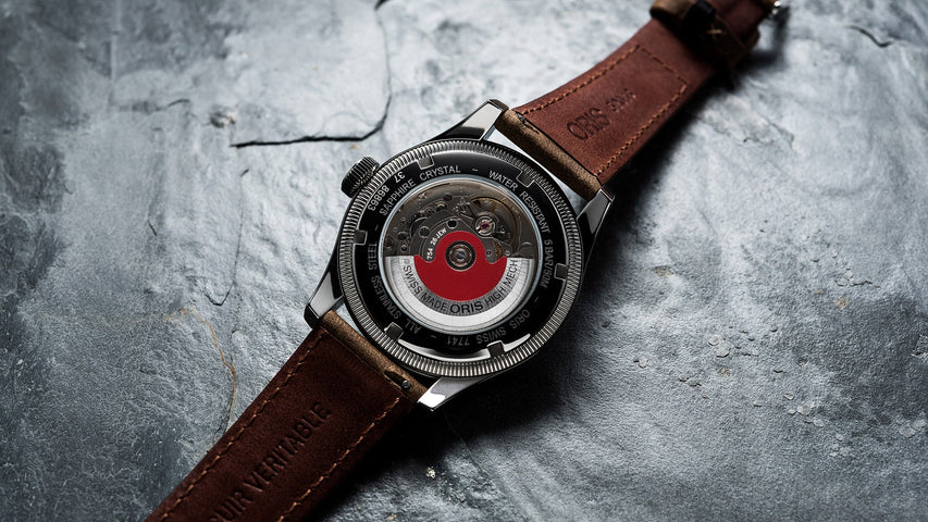 Oris Big Crown Pointer Date Watch with blue dial, leather strap, steel case
