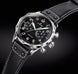 Junghans Meister Pilot Watch with black dial, leather strap, steel case