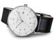 Junghans Max Bill Automatic Watch with silver dial, leather strap, steel case