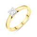Platinum and 18ct Yellow Gold .46 Diamond Solitaire 4 Claw Scalloped Ring Size N GIA GSI1