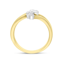 18ct Yellow and White Gold 0.21 5 Stone Diamond Row Bubble Ring