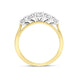 18ct Yellow and White Gold .28 Diamond .45 5 Stone Diamond Grad 4 Claw Ring W2