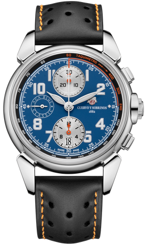 Cuervoy y Sobrinos Chronograph Aga Blue Classic Watch 3141.1AB