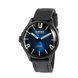 U-Boat watch with black leather strap on a white background