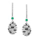 Faberge x Beetlejuice Beetlejuice 18ct White Gold Emerald & Black Enamel Spiral Earrings