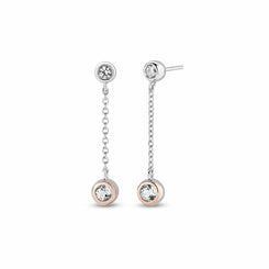 Clogau Celebration Sterling Silver Drop Chain Earrings with Topaz