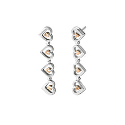 Clogau Tree of Life Sterling Silver Heart Drop-Stud Earrings