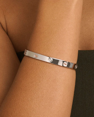 Clogau Insignia Sterling Silver Bangle with Topaz