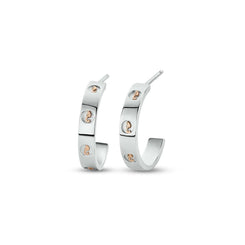 Clogau Insignia Sterling Silver Slim Half-Hoop Earrings