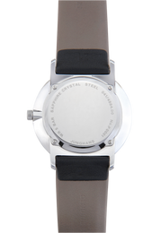 Junghans Form Quartz Watch with silver dial, leather strap, steel case