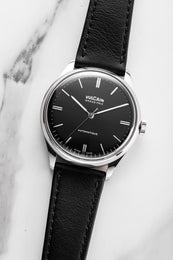 Vulcain Grand Prix Black Calf Leather Watch