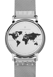 Junghans Milano Mega Solar Watch with black dial, leather strap, steel case