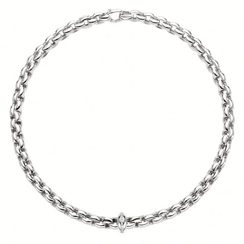 Fope Eka 18ct White Gold 0.19ct Diamond Necklace, 607C/BBR.