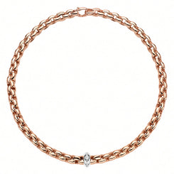 Fope Eka 18ct Rose Gold 0.19ct Diamond Necklace, 607C/BBR.