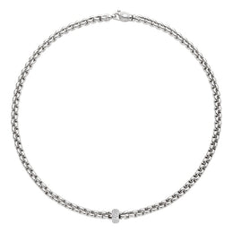 Fope Flex'It Eka 18ct White Gold 0.37ct Diamond Necklace. 721C PAVE.