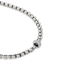 Fope Flex'It Eka 18ct White Gold 0.37ct Diamond Necklace. 721C PAVE.