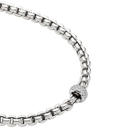 Fope Flex'It Eka 18ct White Gold 0.37ct Diamond Necklace. 721C PAVE.
