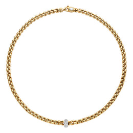 Fope Flex'It Eka 18ct Yellow Gold 0.37ct Diamond Necklace 721C PAVE