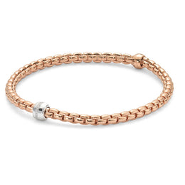 Fope Eka Tiny 18ct Rose Gold 0.07ct Diamond Bracelet, 733B/BBR.