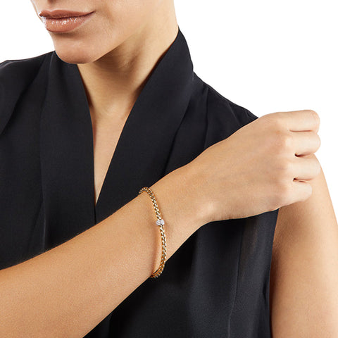 Fope Eka Tiny 18ct Rose Gold 0.19ct Diamond Bracelet, 733B/PAVE.