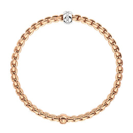 Fope Eka Tiny 18ct Rose Gold 0.07ct Diamond Bracelet, 733B/BBR.