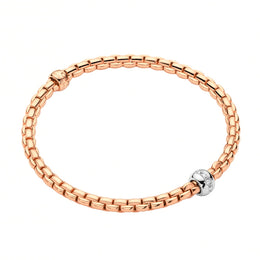 Fope Eka Tiny 18ct Rose Gold 0.07ct Diamond Bracelet, 733B/BBR.