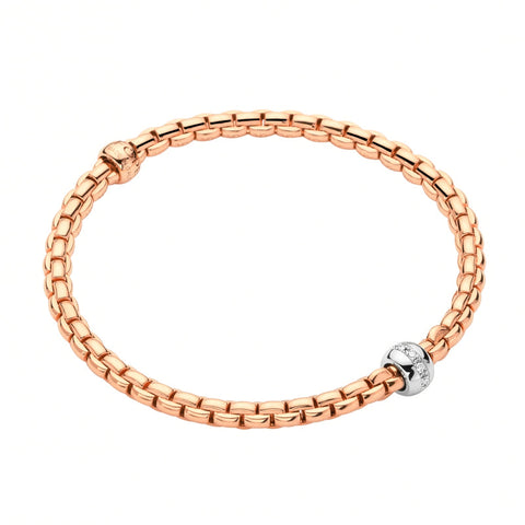 Fope Eka Tiny 18ct Rose Gold 0.07ct Diamond Bracelet, 733B/BBR.