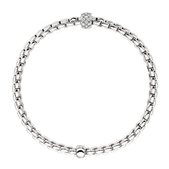 Fope Eka Tiny 18ct White Gold 0.19ct Diamond Bracelet, 733B/PAVE.