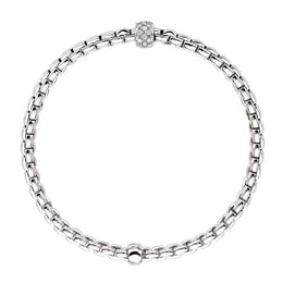 Fope Eka Tiny 18ct White Gold 0.19ct Diamond Bracelet, 733B/PAVE.