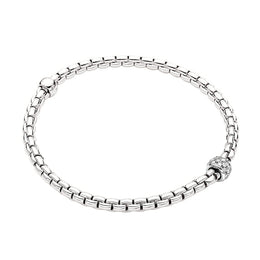 Fope Eka Tiny 18ct White Gold 0.19ct Diamond Bracelet, 733B/PAVE.