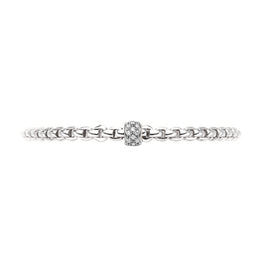 Fope Eka Tiny 18ct White Gold 0.19ct Diamond Bracelet, 733B/PAVE.