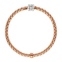 Fope Eka Tiny 18ct Rose Gold 0.16ct Diamond Bracelet 739B/BBR