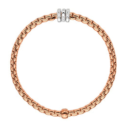 Fope Eka Tiny 18ct Rose Gold 0.16ct Diamond Bracelet 739B/BBR