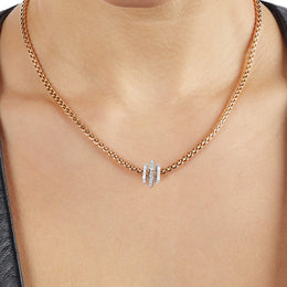 Fope Eka 18ct Rose Gold 0.15ct Diamond Necklace, 754C/BBR.