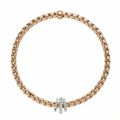 Fope Eka 18ct Rose Gold 0.15ct Diamond Bracelet, 754B/BBR.