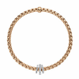 Fope Eka 18ct Rose Gold 0.15ct Diamond Bracelet, 754B/BBR.
