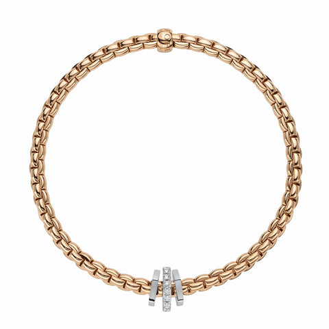 Fope Eka 18ct Rose Gold 0.15ct Diamond Bracelet, 754B/BBR.