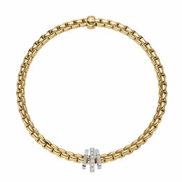 Fope Eka 18ct Yellow Gold 0.15ct Diamond Bracelet, 754B/BBR.