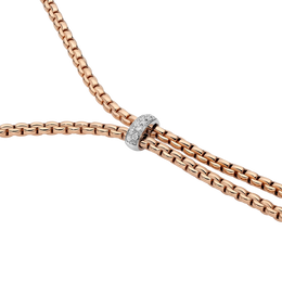Fope 18ct Rose Gold 0.10ct Diamond Eka Necklace