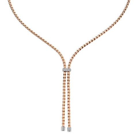 Fope 18ct Rose Gold 0.10ct Diamond Eka Necklace