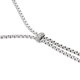 Fope 18ct White Gold 0.10ct Diamond Eka Necklace